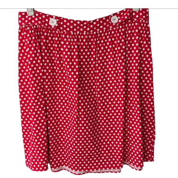 ModCloth Red White Retro Feminine Rockabilly Polka Dot A-Line Boho Skirt Size 1X - Picture 3 of 10